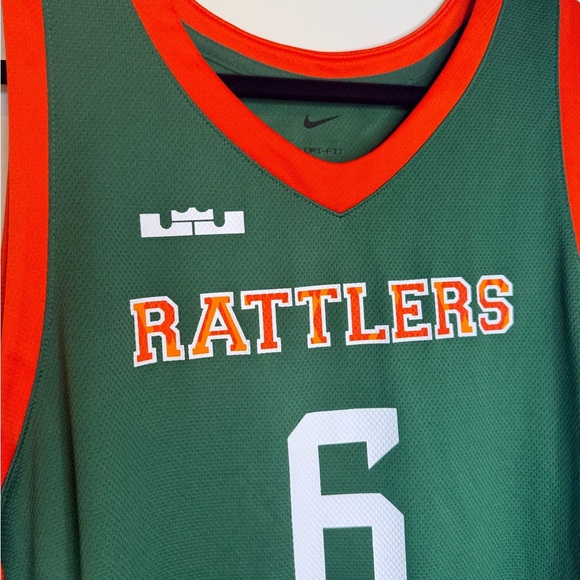 Men's Nike x LeBron James Green Florida A&M Rattlers Basketball Jersey - Picture 5 of 9